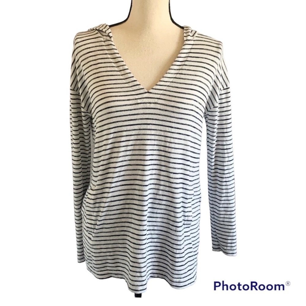 Banana Republic Nautical LuxeSpun Striped Hoodie w Pocket